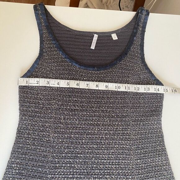 Iisli Knit Gray & Navy Sequin Mini Cocktail Dress Size Small - Picture 10 of 12